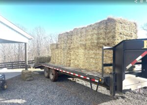 A trailer load of hay at Longbottom Farm — it's been a busy season